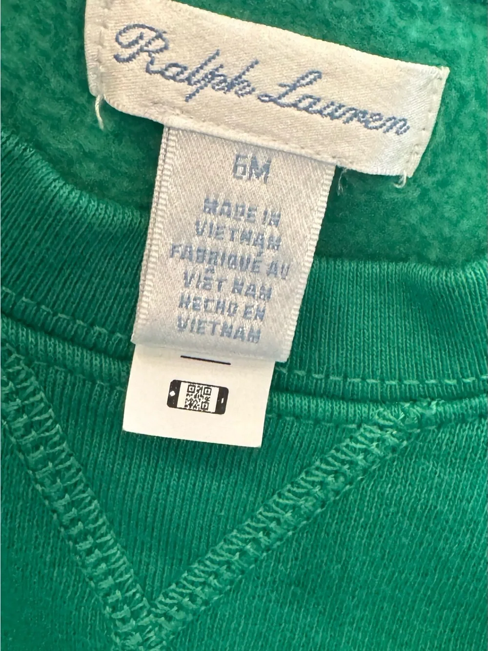 Ralph Lauren Green Toddler Sweatshirt with Yellow Polo Pony